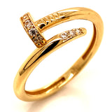 Anillo (clavo) con circones en oro amarillo 18k