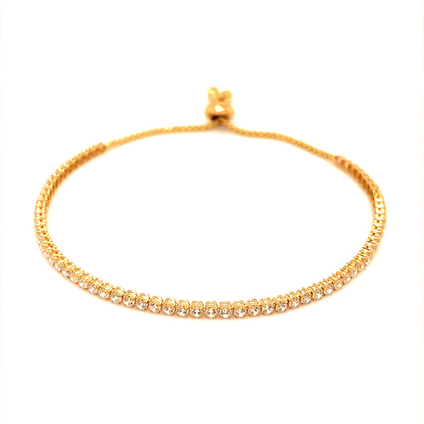 Pulsera (circones) en oro amarillo 18k. Ajustable