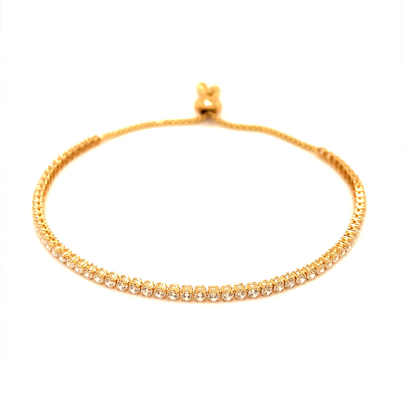 Pulsera (circones) en oro amarillo 18k. Ajustable