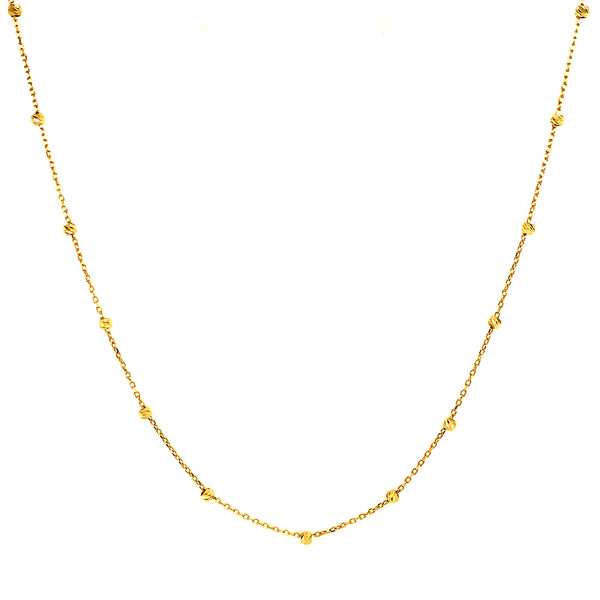 Collar (bolitas) en oro amarillo 10kt. 42cm/44.5cm