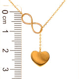 Collar (corazon e infinito) en oro amarillo 18kt. 45cm/47.5cm