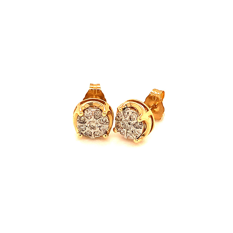 (SOFIA) Aretes con diamantes en oro amarillo 10kt