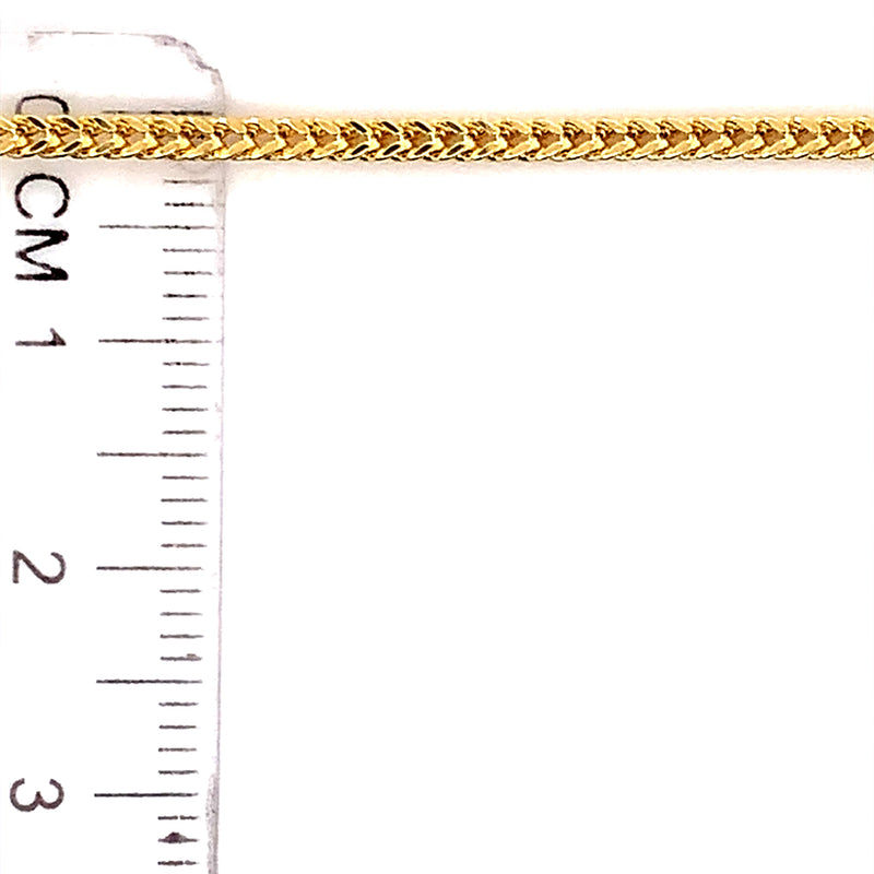 Cadena (franco maciza) 50cm en oro amarillo 18k