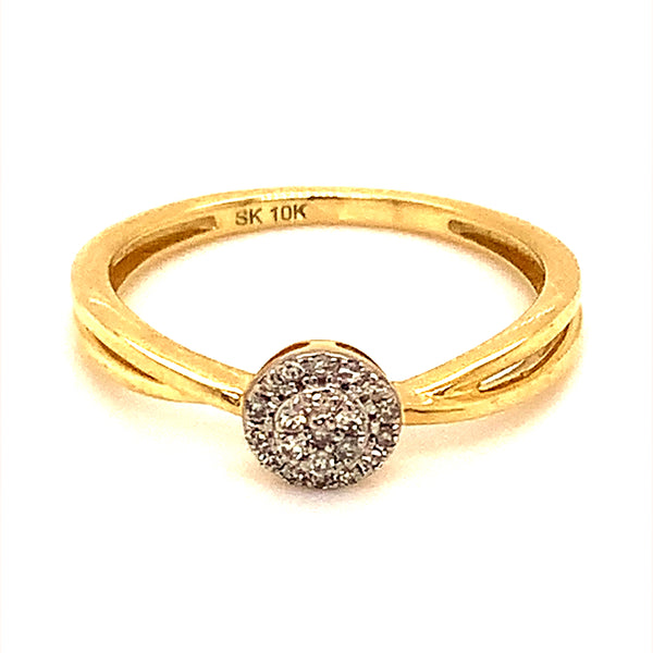 (SOFIA) Anillo con diamantes en oro amarillo 10kt