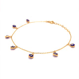 Pulsera (ojo turco) en oro amarillo 10kt. 17cm/19cm