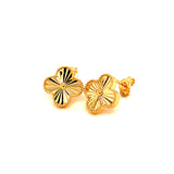 Aretes (trébol) en oro amarillo 18k