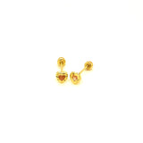 Aretes (corazón) para bebés en oro amarillo 10kt