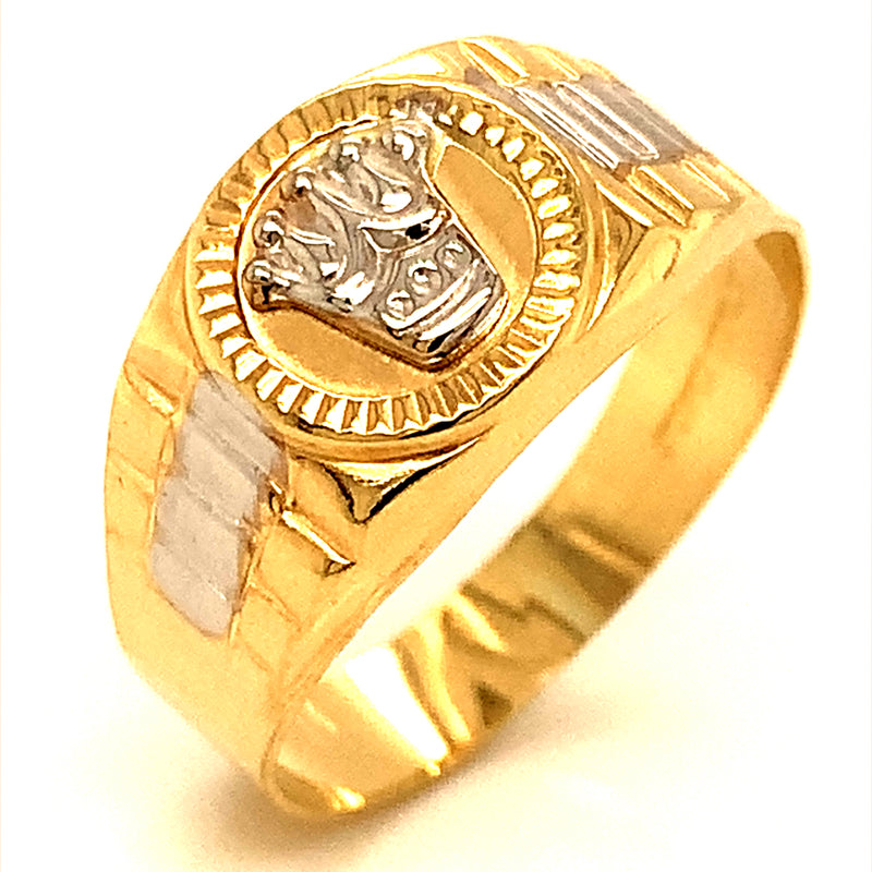 Anillo para caballero en oro 2 Tonos 10kt.