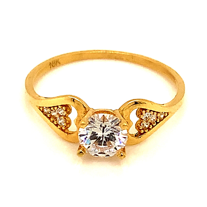 Anillo con circones en oro amarillo 18k