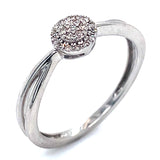 (SOFIA) Anillo con diamantes en oro blanco 10kt