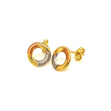 Aretes en oro 3 tonos 10kt