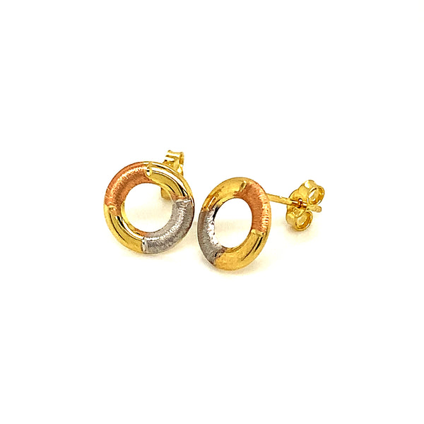 Aretes en oro 3 tonos 10kt