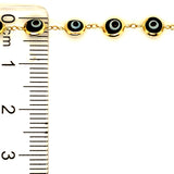 Pulsera (ojo turco) en oro amarillo 10k. 19cm