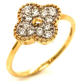 (SOFIA) Anillo con diamantes en oro amarillo 10k
