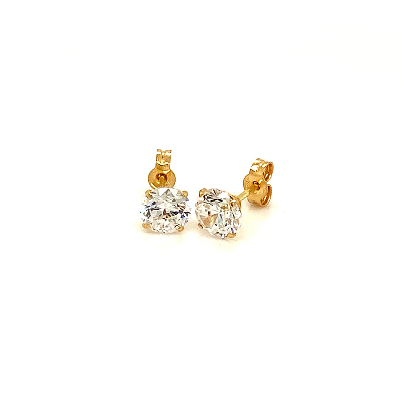 Aretes con circones en oro amarillo 18kt