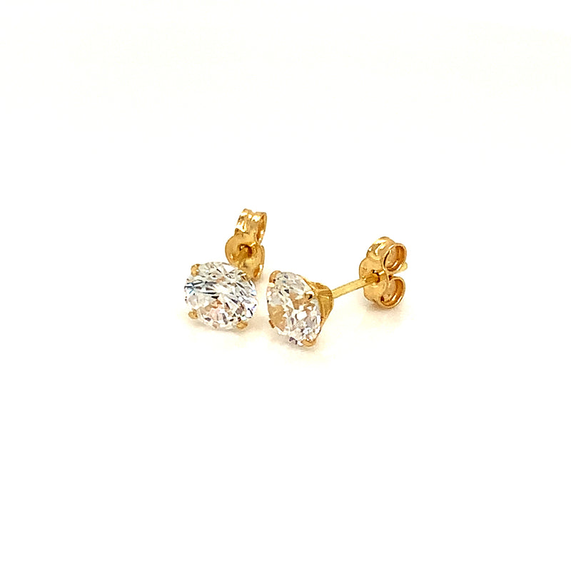 Aretes con circones en oro amarillo 18kt