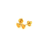 Aretes (corazón) para bebés en oro amarillo 10kt