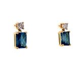 Aretes de topacio azul en oro amarillo 14kt. ANTES: $379.00