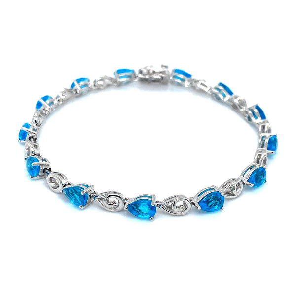 Pulsera de cuarzo azul en plata 925 ANTES: $210.00