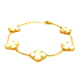 Pulsera (trébol nacar) en oro amarillo 10k. 18cm/20cm