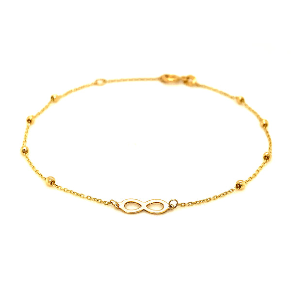 Pulsera (infinito) en oro amarillo 10k. 17cm/19cm