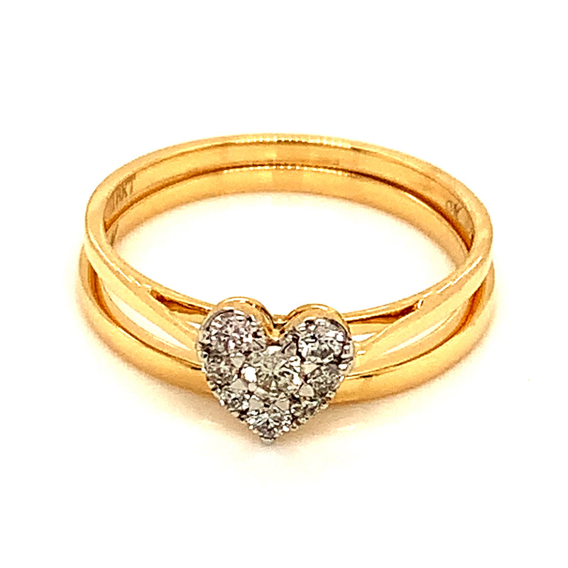 (MIA) Set con diamante en oro amarillo 18kt.