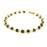 Pulsera (ojo turco) en oro amarillo 10k. 19cm