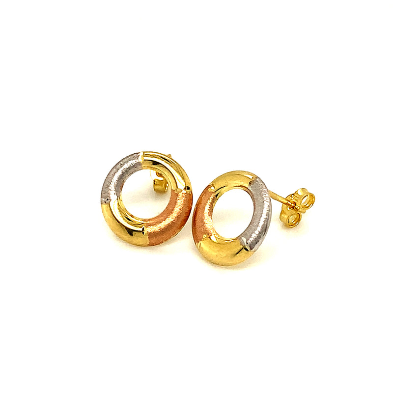 Aretes en oro 3 tonos 10kt