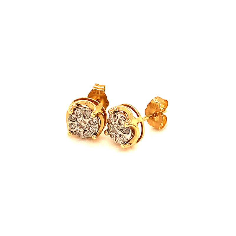 (SOFIA) Aretes con diamantes en oro amarillo 10kt