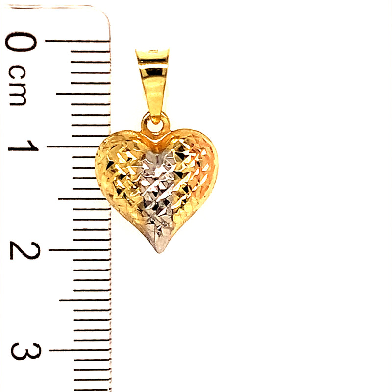 Dije (corazón) en oro 3 Tonos 18k