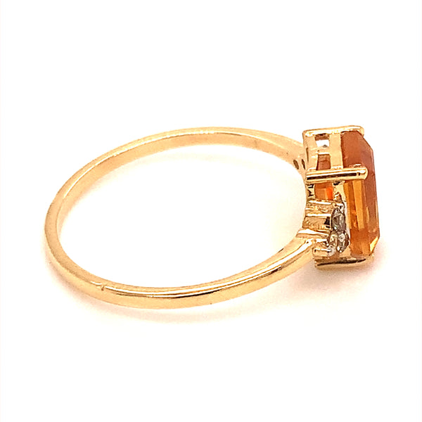 Anillo de citrino en oro amarillo 18k