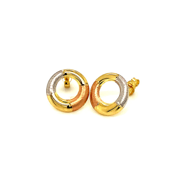 Aretes en oro 3 tonos 10kt