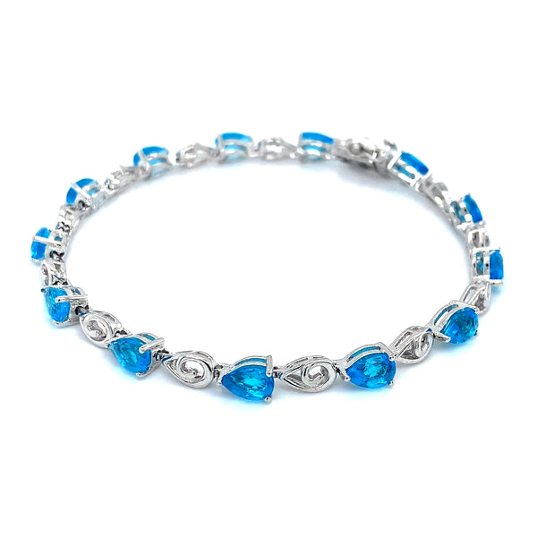 Pulsera de cuarzo azul en plata 925 ANTES: $210.00