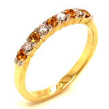 Anillo de Citrino con diamantes en oro amarillo 10kt.