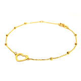 Pulsera (corazón) en oro amarillo 10kt. 17/19CM