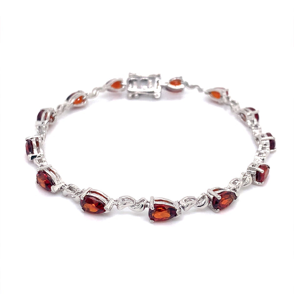 Pulsera con cuarzo citrino en plata 925.