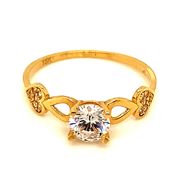 Anillo con circones en oro amarillo 18k