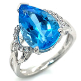 Anillo con cuarzo azul en plata 925