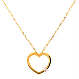 Collar (corazón) en oro amarillo 18kt. 41cm/44cm