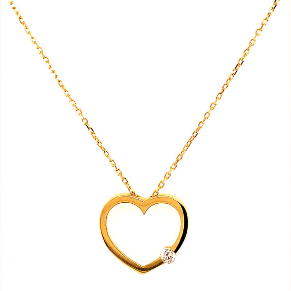 Collar (corazón) en oro amarillo 18kt. 41cm/44cm