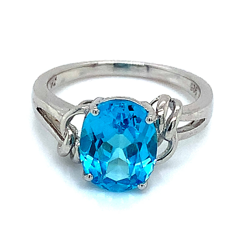 Anillo de cuarzo azul en plata 925 ANTES: $105.00