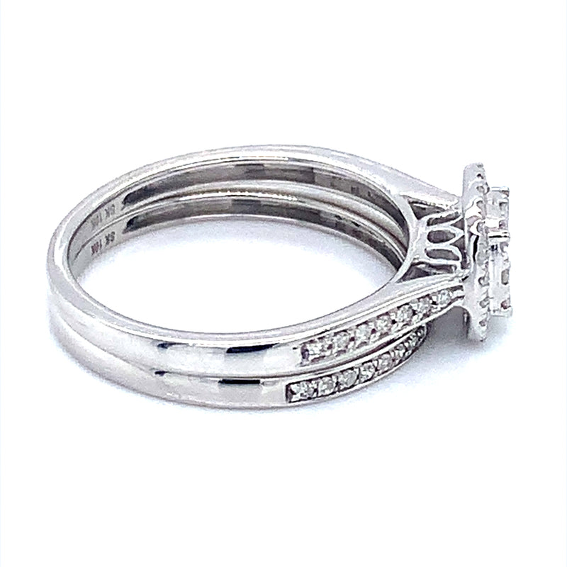 (SOFIA) Set de anillos con diamantes en oro blanco 10Kt.