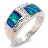 Anillo con cuarzo ópalo australiano en plata 925