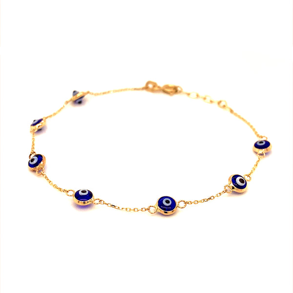 Pulsera (ojos) en amarillo 18k. 17/19cm