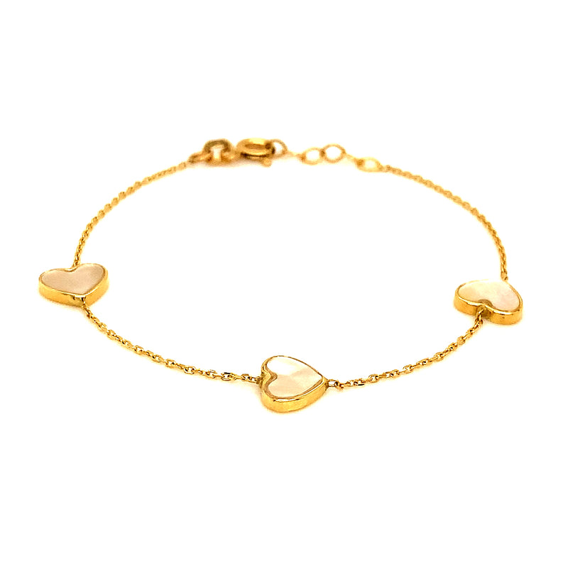 Pulsera (nácar) en oro amarillo 18k. 15/16.5cm