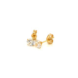 Aretes con circones en oro amarillo 18kt