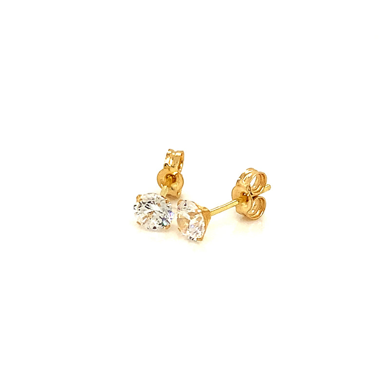 Aretes con circones en oro amarillo 18kt