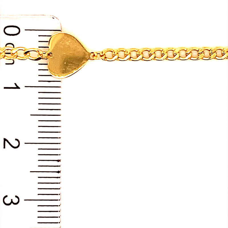 Pulsera (corazón) con oro amarillo 10k. 16/18cm