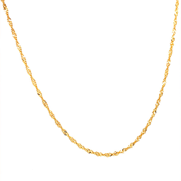 Cadena (singapur maciza) 50cm en oro amarillo 18k