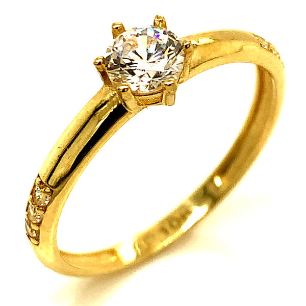 Anillo (circones) en oro amarillo 10kt.